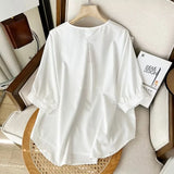 Women T-Shirt Summer Retro Art Casual Short Sleeve Shirt Loose