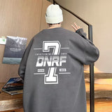 Men Hoodie round Neck Sweater Men's Spring and Autumn Casual Oversized Loose-Fitting Pattern Print