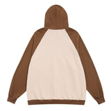 Men Hoodie Color-Block Raglan Sleeves Hooded Jacket Men's Loose Letters