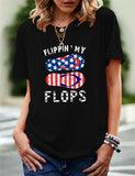 Women's Independence Day T Shirt Printed Short-Sleeved T-shirt