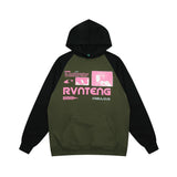 Men Hoodie Letter Hooded Sweater Men Vibe Loose Casual Multicolor Raglan Sleeve Pullover