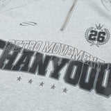 Men Hoodie Letter Embroidered Printed Mock Neck Hoodie