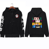 Harajuku Anime Demon Slayer Women Zip Hoodie Kamado Nezuko