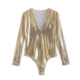 Women T-shirt Spring and Autumn Fashion Bottoming Jumpsuit