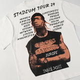 Travis Scott T-Shirt Travis Scott 24ssTOUR EUROPE Crew Neck Short Sleeve