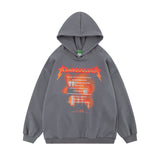 Men Hoodie Hooded Sweater Men's Spring and Autumn Graffiti Letter Printed Long Sleeve Loose Sports Pullover