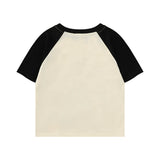 Women T-shirt Short-Sleeved T-shirt Girls' Summer round Neck with Exposed Navel