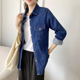 Women T-shirt Denim Shirt Women's Autumn and Winter Shirt Top