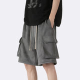 Men Sweatpants Suede Shorts Men's Summer Straight Loose Sports