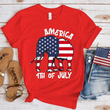 Women's Independence Day T Shirt round Neck Short Sleeve T-shirt Women's Top