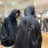 Men Hoodie Suede Sweater Men's Spring and Autumn Washed Loose Men's Embroidered Hooded