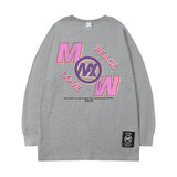 Men Long Sleeve Shirt Cartoon Printed Loose Long Sleeves T-shirt Men's Ins Street