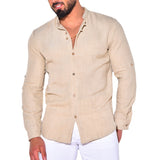 Men's Shirt Cotton and Linen Casual Shirt