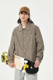 Unisex Jacket Autumn Side Pocket Plaid Shirt Women's Clothing