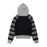 Women Sweater Hooded Knit Cardigan Girls' Autumn Casual Letter Sweater