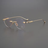 CHH Chrome Hearts Glasses Frameless Pure Titanium Glasses Frame Personalized Business
