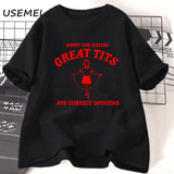 Sorry for Having Great Tits T Shirts Cotton Casual Short