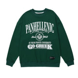 Men Hoodie Printed Crew Neck Sweatshirt Men's Ins Loose Casual Long Sleeves Top