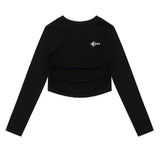 Women Long Sleeve T-shirt Short-Sleeved T-shirt Girls Autumn Leisure round Neck
