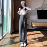Palazzo Pants Spring and Autumn High Waist Drooping Straight Mopping Pants Casual Pants