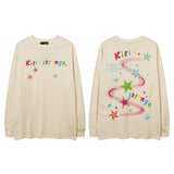 Men Long Sleeve Shirt Autumn Printed Long Sleeve T-shirt Men's and Women's T-shirt Loose Casual