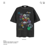 American vintage street T-shirt pure cotton retro men's and women's summer loose