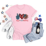 National Flag Day T Shirts Summer Women's Short Sleeve T-shirt Independence Day round Neck