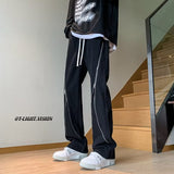 Men Sweatpants Zipper Pants Men's Summer Sports Pants Loose