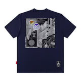 Men T Shirt Printed Short-Sleeved T-shirt Men and Women Loose