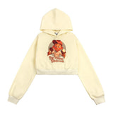 Women Hoodie Printed Cropped Hoodie Women's Autumn Casual Hoodie