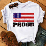 Women's Independence Day T Shirt T-shirt Women's Short Sleeve Heart Printing Loose