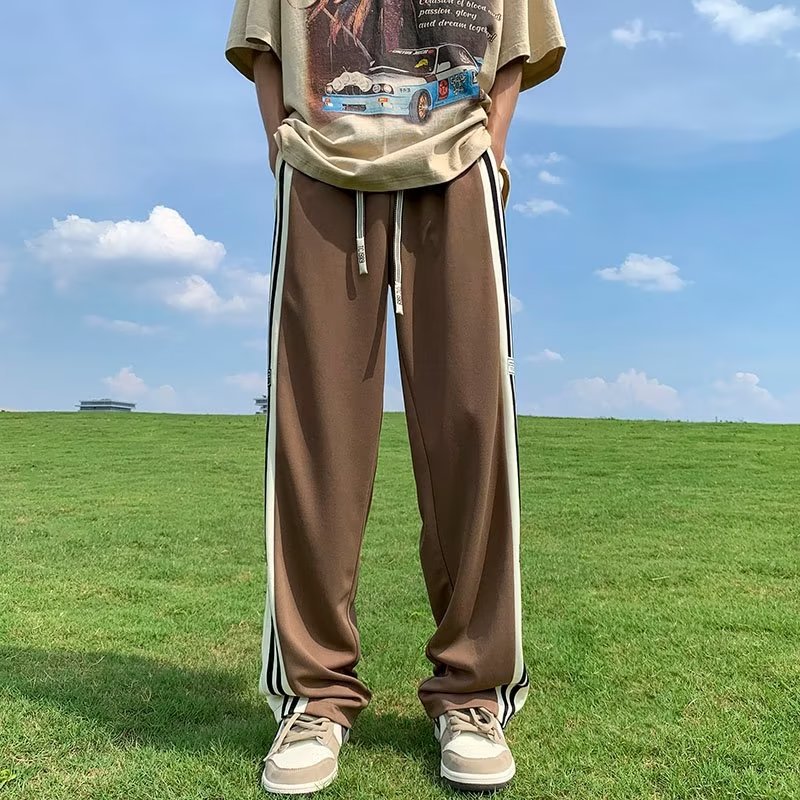 Men Sweatpants Casual Pants Men's Summer Versatile Loose Straight Wide Leg