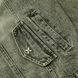 Men Denim Jacket Dyed Distressed Denim Jacket Men's Lapel Denim Jacket