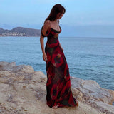 Women's Desses Suspender Skirt Printed Snow Beach Dress Women
