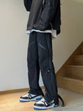 Men Sweatpants Waterproof Zipper Overalls Men's Micro-Pull Tactical Pants