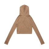 Women Long Sleeve T-Shirt Hooded Long Sleeve T-shirt Women's Spring and Autumn High Street Pullover