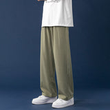 Men Sweatpants Ice Silk Pants Men's Trendy Loose Straight