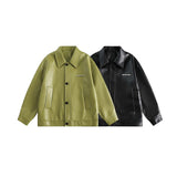 Unisex Jacket Autumn Simplicity High Street Leather Coat