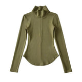 Women T-Shirt Bottoming Shirt Autumn Slim Fit Long-Sleeved T-shirt Top