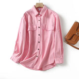 Women T-Shirt Casual Denim Shirt Jacket Autumn Washed Jacket Loose