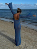 Women Sweater Dress Knitted Polo Long Skirt Sun Protection Dress Women