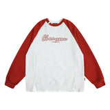 Men Hoodie round Neck Sweater Men's Autumn Loose Raglan Sleeve Top