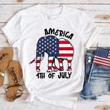 Women's Independence Day T Shirt round Neck Short Sleeve T-shirt Women's Top