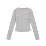 Women Long Sleeve T-Shirt Long Sleeve T-shirt Women's Spring and Autumn Button