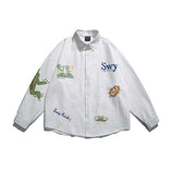 Unisex Jacket Autumn Cartoon Embroidered Printed Shirt