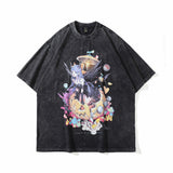 Men T Shirt Vintage Cartoon Printed Short Sleeve T-shirt Baby Boy and Girl Summer Loose Couple