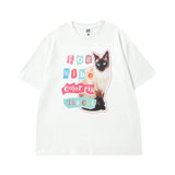 Men T Shirt Vintage Vibe Printed Distressed Couple Short Sleeve T-shirt Men and Women