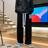 Men Sweatpants Spring and Autumn Straight Loose Letter Flocking Draping Mop