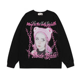 Men Long Sleeve Shirt Graffiti Letter Printed Long Sleeve T-shirt Men and Women Casual All-Matching