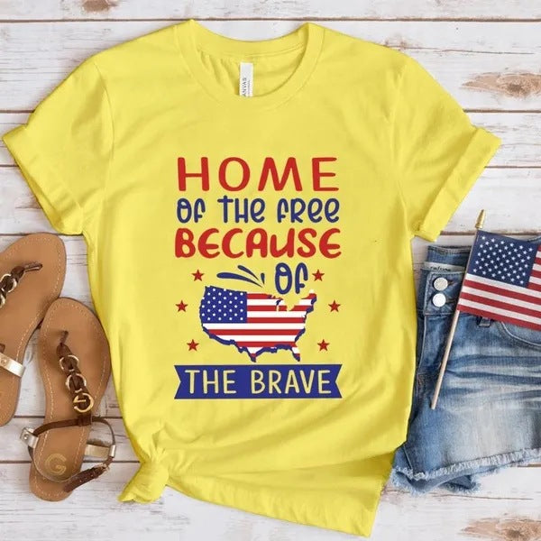 Women's Independence Day T Shirt round Neck Short Sleeve T-shirt Women's Top
